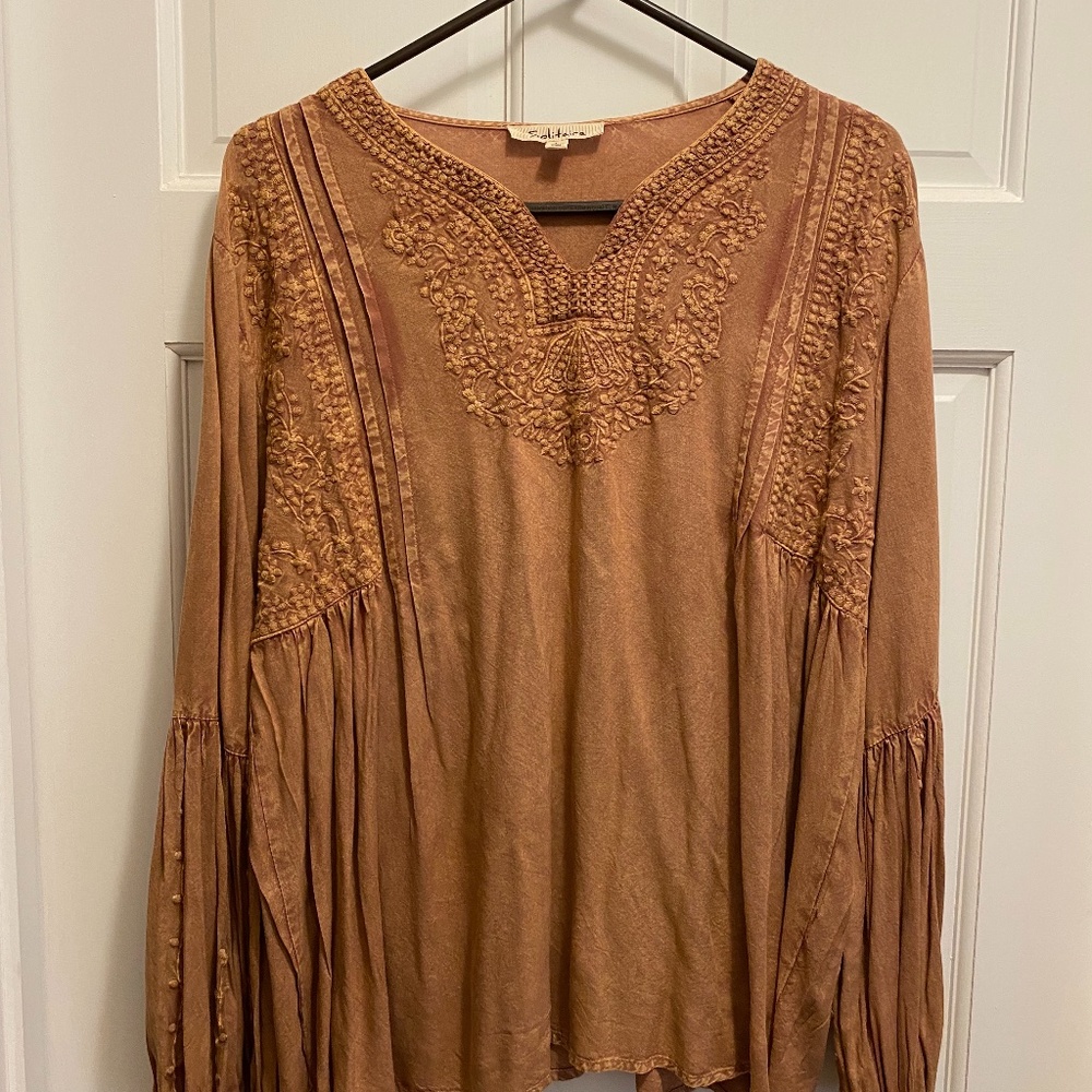 Embroidered boho top